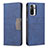 Funda de Cuero Cartera con Soporte Carcasa B01F para Xiaomi Poco M5S Azul