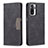 Funda de Cuero Cartera con Soporte Carcasa B01F para Xiaomi Redmi Note 11 SE India 4G Negro