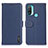 Funda de Cuero Cartera con Soporte Carcasa B01H para Motorola Moto E30 Azul