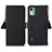 Funda de Cuero Cartera con Soporte Carcasa B01H para Nokia C12 Plus Negro