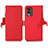 Funda de Cuero Cartera con Soporte Carcasa B01H para Nokia C210 Rojo