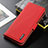 Funda de Cuero Cartera con Soporte Carcasa B01H para Vivo Y20s Rojo