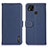 Funda de Cuero Cartera con Soporte Carcasa B01H para Xiaomi Redmi 9 Activ Azul