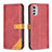 Funda de Cuero Cartera con Soporte Carcasa B02F para Motorola Moto E32s Rojo