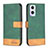 Funda de Cuero Cartera con Soporte Carcasa B02F para Oppo Reno8 Z 5G Verde