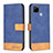 Funda de Cuero Cartera con Soporte Carcasa B02F para Realme 7i RMX2193 Azul