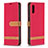 Funda de Cuero Cartera con Soporte Carcasa B02F para Samsung Galaxy A02 Rojo