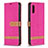 Funda de Cuero Cartera con Soporte Carcasa B02F para Samsung Galaxy A02 Rosa Roja
