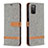 Funda de Cuero Cartera con Soporte Carcasa B02F para Samsung Galaxy F02S SM-E025F Gris