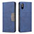 Funda de Cuero Cartera con Soporte Carcasa B02F para Xiaomi Redmi 9i Azul