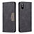 Funda de Cuero Cartera con Soporte Carcasa B02F para Xiaomi Redmi 9i Negro