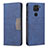 Funda de Cuero Cartera con Soporte Carcasa B02F para Xiaomi Redmi Note 9 Azul