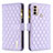 Funda de Cuero Cartera con Soporte Carcasa B03F para Motorola Moto E20 Morado