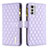 Funda de Cuero Cartera con Soporte Carcasa B03F para Motorola Moto E32s Morado