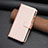 Funda de Cuero Cartera con Soporte Carcasa B03F para Nokia C32 Oro Rosa