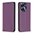 Funda de Cuero Cartera con Soporte Carcasa B03F para Realme C55 Morado