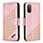 Funda de Cuero Cartera con Soporte Carcasa B03F para Samsung Galaxy A03s Oro Rosa