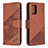 Funda de Cuero Cartera con Soporte Carcasa B03F para Samsung Galaxy M80S Marron