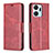 Funda de Cuero Cartera con Soporte Carcasa B04F para Huawei Honor X7a Rojo