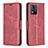 Funda de Cuero Cartera con Soporte Carcasa B04F para Motorola Moto E13 Rojo