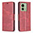 Funda de Cuero Cartera con Soporte Carcasa B04F para Motorola Moto Edge (2023) 5G Rojo