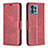 Funda de Cuero Cartera con Soporte Carcasa B04F para Motorola Moto Edge Plus (2023) 5G Rojo