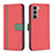 Funda de Cuero Cartera con Soporte Carcasa B04F para Motorola Moto G200 5G Rojo