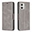 Funda de Cuero Cartera con Soporte Carcasa B04F para Motorola Moto G73 5G Gris