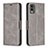 Funda de Cuero Cartera con Soporte Carcasa B04F para Nokia C210 Gris