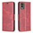 Funda de Cuero Cartera con Soporte Carcasa B04F para Nokia C210 Rojo