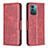 Funda de Cuero Cartera con Soporte Carcasa B04F para Nokia G11 Rojo