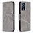 Funda de Cuero Cartera con Soporte Carcasa B04F para Oppo A16 Gris