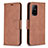 Funda de Cuero Cartera con Soporte Carcasa B04F para Oppo A94 5G Marron