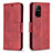 Funda de Cuero Cartera con Soporte Carcasa B04F para Oppo A94 5G Rojo