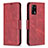 Funda de Cuero Cartera con Soporte Carcasa B04F para Oppo F19 Rojo