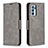 Funda de Cuero Cartera con Soporte Carcasa B04F para Oppo Reno6 Pro 5G India Gris