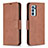 Funda de Cuero Cartera con Soporte Carcasa B04F para Oppo Reno6 Pro 5G India Marron