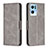 Funda de Cuero Cartera con Soporte Carcasa B04F para Oppo Reno7 Pro 5G Gris