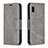 Funda de Cuero Cartera con Soporte Carcasa B04F para Samsung Galaxy A10e Gris