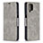 Funda de Cuero Cartera con Soporte Carcasa B04F para Samsung Galaxy A12 Gris