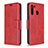 Funda de Cuero Cartera con Soporte Carcasa B04F para Samsung Galaxy A21 Rojo