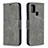 Funda de Cuero Cartera con Soporte Carcasa B04F para Samsung Galaxy A21s Gris