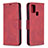 Funda de Cuero Cartera con Soporte Carcasa B04F para Samsung Galaxy A21s Rojo