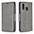 Funda de Cuero Cartera con Soporte Carcasa B04F para Samsung Galaxy A40 Gris