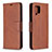 Funda de Cuero Cartera con Soporte Carcasa B04F para Samsung Galaxy A42 5G Marron