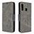 Funda de Cuero Cartera con Soporte Carcasa B04F para Samsung Galaxy A70E Gris