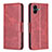 Funda de Cuero Cartera con Soporte Carcasa B04F para Samsung Galaxy M04 Rojo