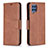 Funda de Cuero Cartera con Soporte Carcasa B04F para Samsung Galaxy M32 4G Marron