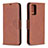 Funda de Cuero Cartera con Soporte Carcasa B04F para Samsung Galaxy Note 20 5G Marron