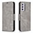 Funda de Cuero Cartera con Soporte Carcasa B04F para Samsung Galaxy Quantum4 5G Gris